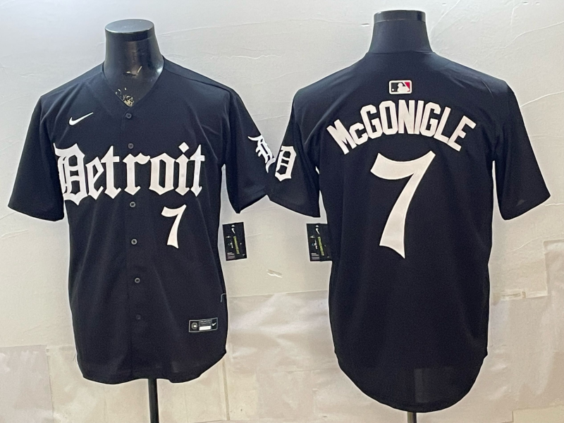 Men Detroit Tigers #7 McGonigle black Game Nike MLB Jersey 0402004